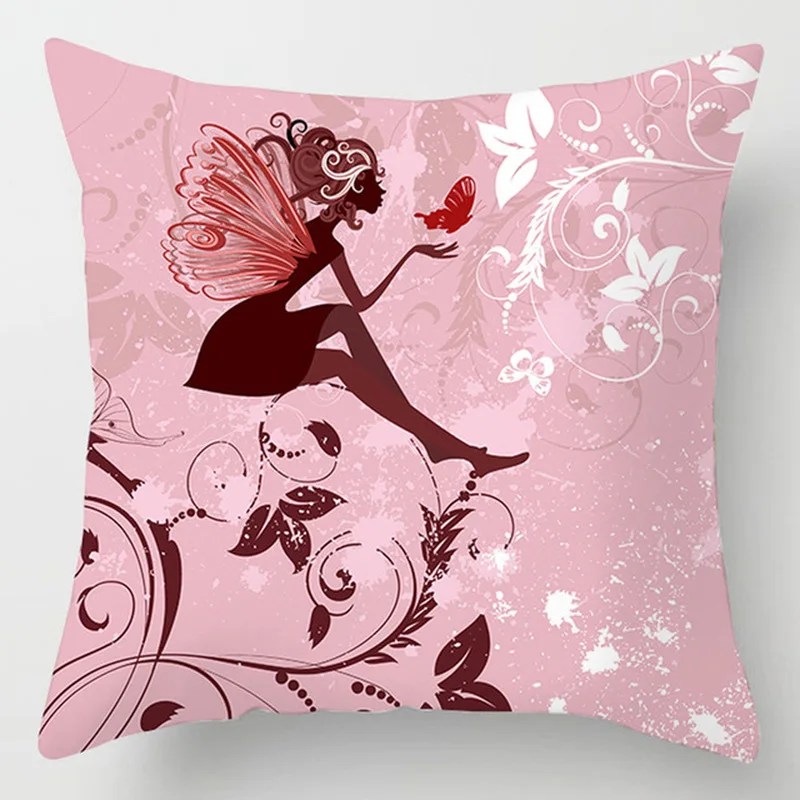 Новинка наволочка из полиэстера с принтом Цветочная фея Бабочка диванная
