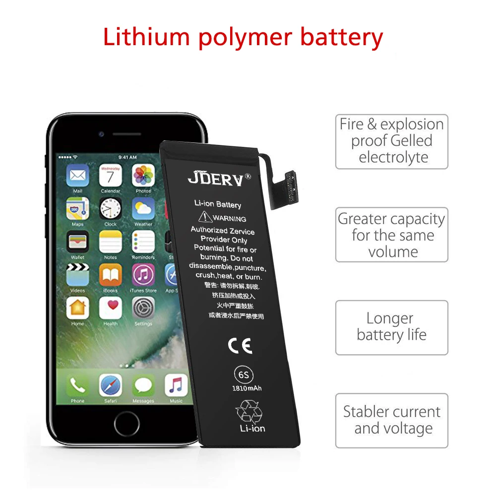 Оригинальный JDERV аккумулятор мобильного телефона для Apple iPhone 6 6G реальная емкость