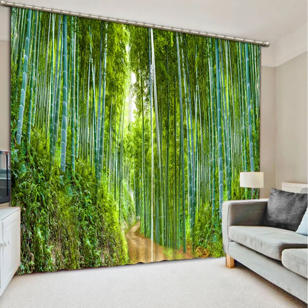 

Green Curtains Luxury Blackout 3D Window Curtains For Living Room Bedroom Customized size Drapes Cortinas Rideaux Cushions cover