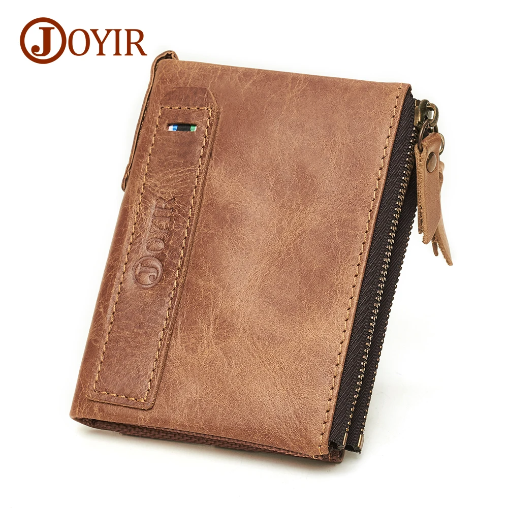 Мужской кошелек GenuineLeather винтажный на молнии с застежкой мужские бумажники