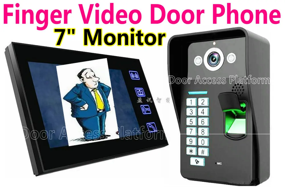 Intecom TFT LCD 7 &quotдюймовый цветной экран монитор видео телефон двери биометрический