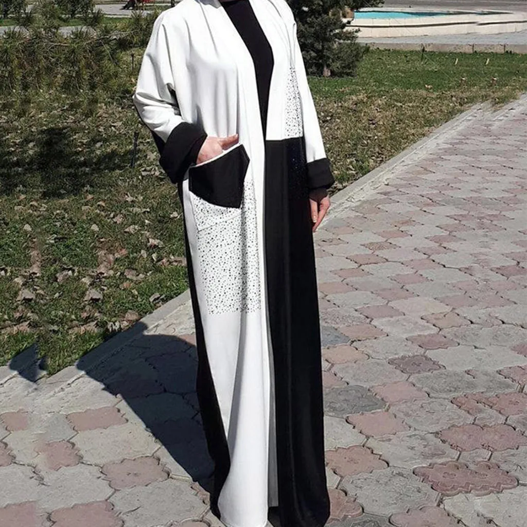 Модное мусульманское платье для женщин 2019 лоскутное дубайское халат лоскутный