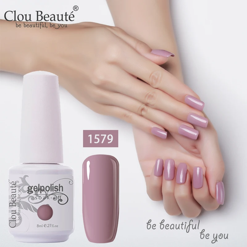 

Clou Beaute 8ml Gel Nail Polish 85 Colors Semi Permanent Varnish Painting Gel Glitter Sock Off Red Pink Primer Nail Polish UV