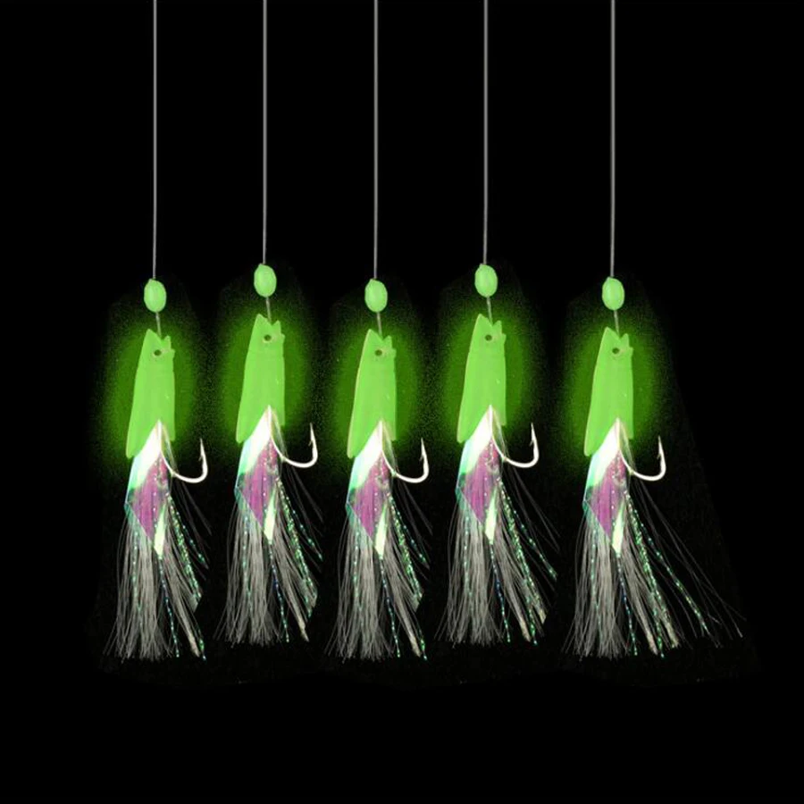 20 шт Мягкий бронзовых морских рыболовных крючков установки макрель перья бас