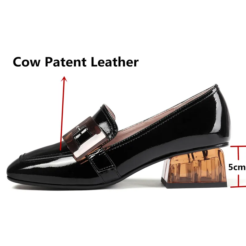 Женские туфли-лодочки FEDONAS из натуральной кожи с квадратным носком Сезон