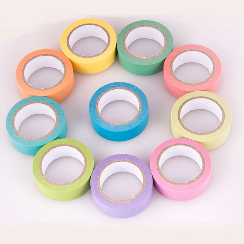 

10PCS/Set Small fresh candy color rainbow colored shredded paper tape multicolour stickers 10 colors masking tape JD54