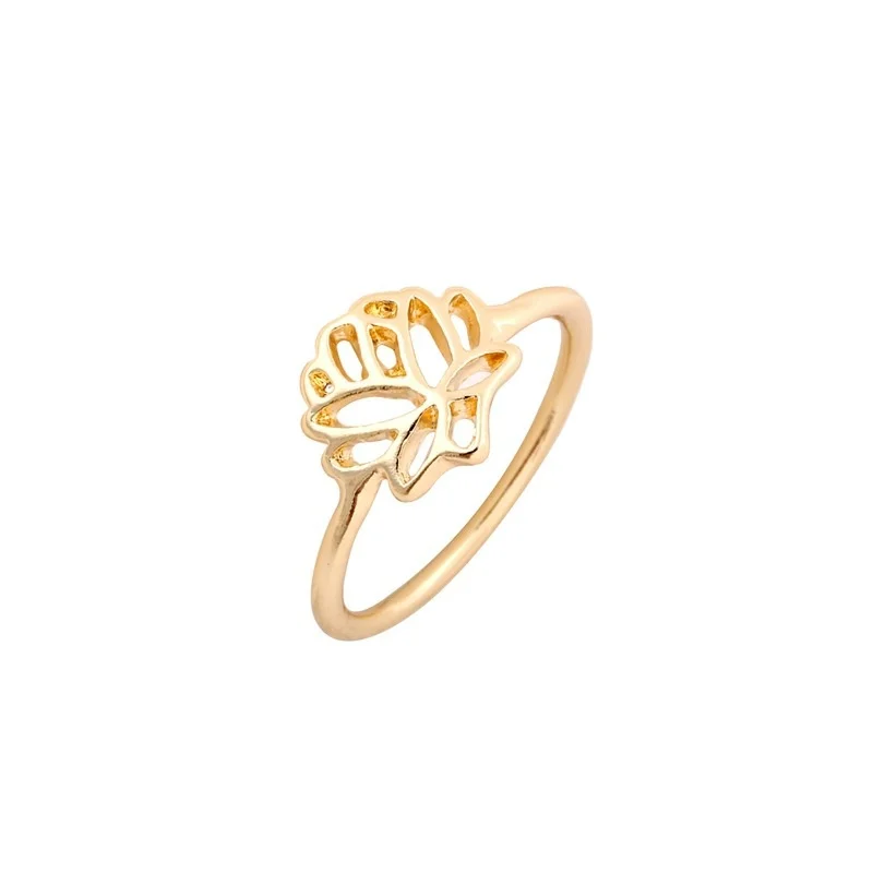 Женское кольцо для йоги Anel Bijoux модное простое медное с цветком лотоса|Кольца| |