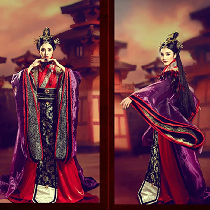 

Qin Shi Ming Yue фиолетовый Qin костюм императрицы Hanfu тематическая фотография Hanfu TV Play Театральный Костюм Stage Performance Hanfu