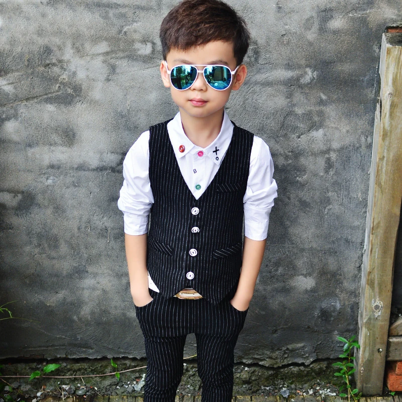 Костюм для мальчиков 2 шт./компл. (жилет + брюки) Свадебные костюмы Блейзер Костюмы
