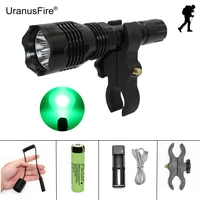 led flashlight hunting light green red spotlight xp e r2 350lm with gun clip remote pressure switch 18650 usb charger