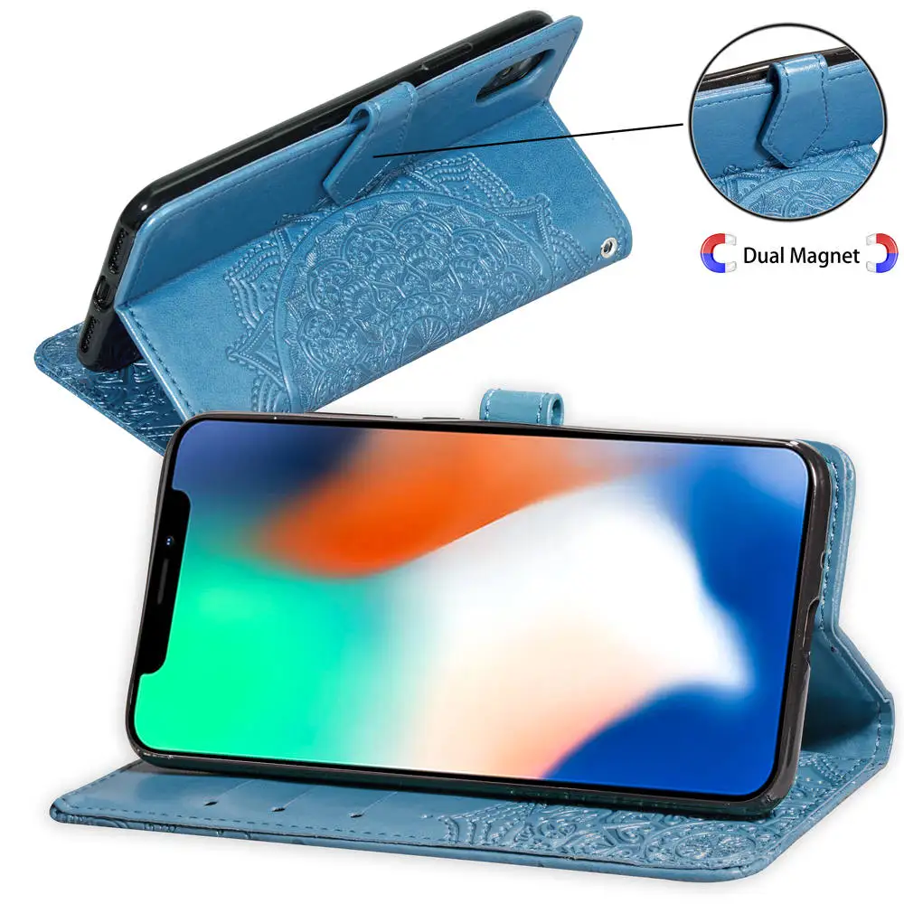 Чехол для apple iphone 6 6S 7 8 plus X XS max XR Кожаный флип чехол iphoneX защитный