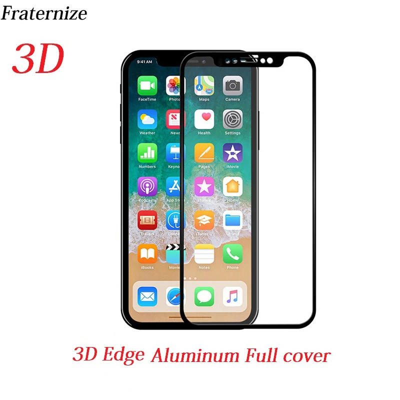 Защитный чехол из закаленного стекла для iPhone X алюминиевого сплава 6S 6 7 8 Plus 5 3D