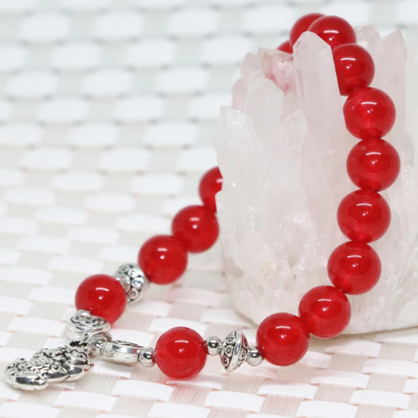 Factory Outlet Тибет серебро Цвет аксессуары натуральный красный нефриты chalecdony камень 8