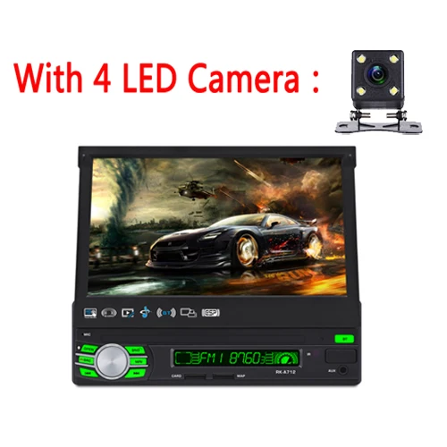 With 4 Led Camera AMPrime Авторадио Android 2 din " автомобильный мультимедийный wifi автомобильный Радио Стерео gps навигация выдвижной MP5 плеер Mirrorlink RDS FM - Цвет: With 4 Led Camera