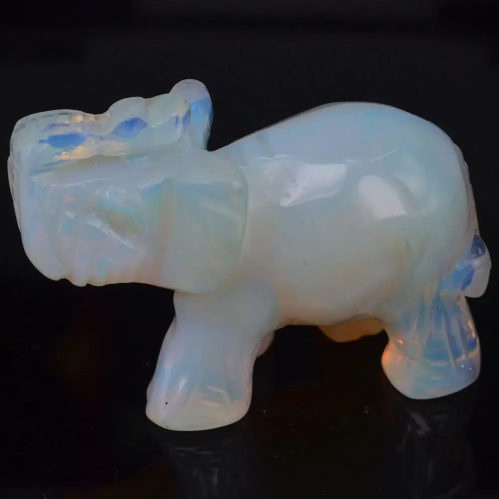 3 дюйма хороший Опалит кристаллический слон резная фигурка камень чакры лечебный