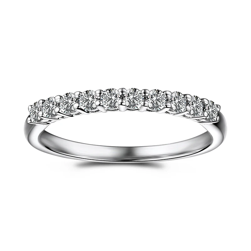 Кольцо BAIHE из белого золота 18 карат с натуральными бриллиантами обручальное