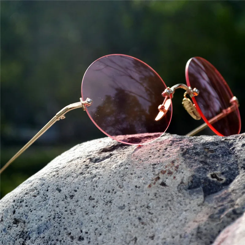 Маленькие солнцезащитные очки без оправы женские и мужские винтажные Модные