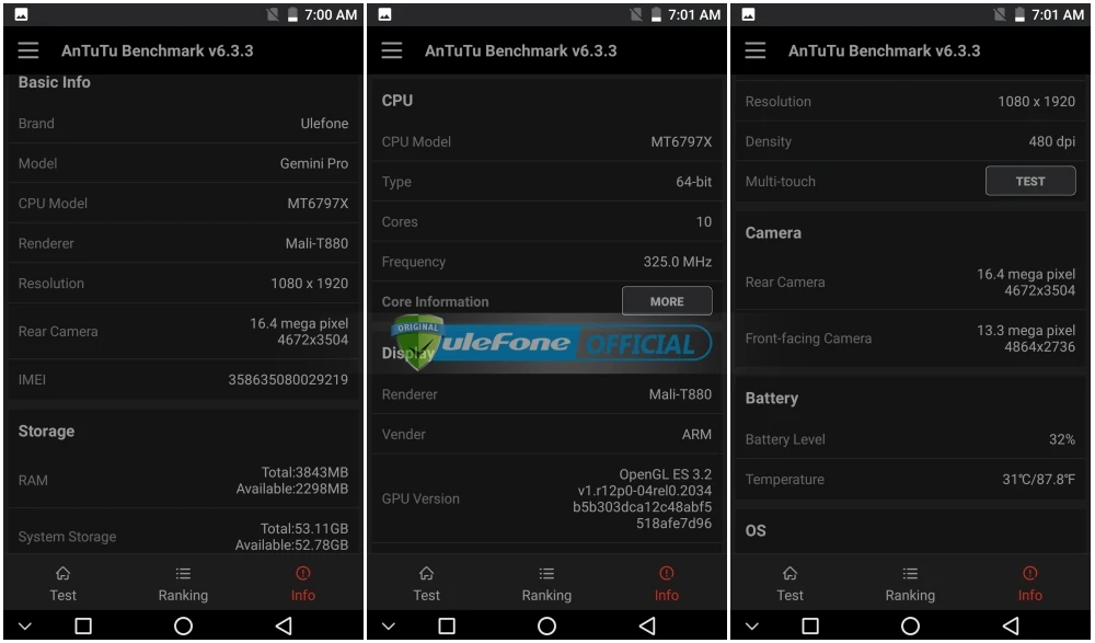 Мобильный телефон Ulefone Gemini Pro, 4 ГБ, 64 ГБ, MTK6797 Deca Core, 5,5 дюймов, FHD, Android 7,1, двойная задняя камера, 13 м+ 13 МП, отпечаток пальца, 4G, смартфон