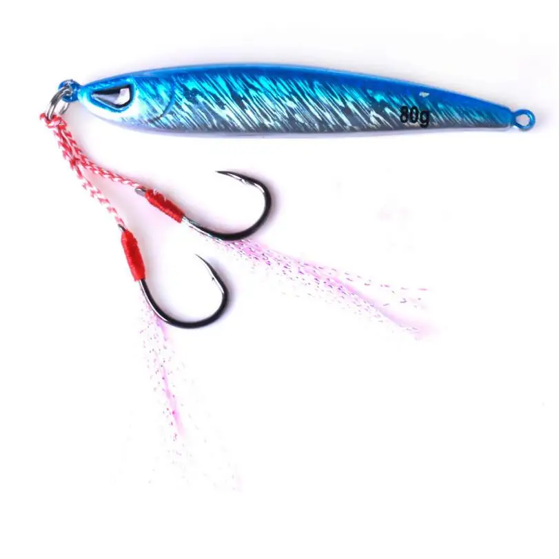 YUZI Metal Jigging Fishing Lure 80g 87mm Vertical/SpeedJigs Hard Bait Sinking Spoon Tackle for Dogtooth Tuna | Спорт и развлечения