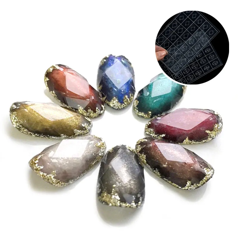 Новинка 1 лист прозрачных пустотелых пластиковых наклеек для ногтевого дизайна