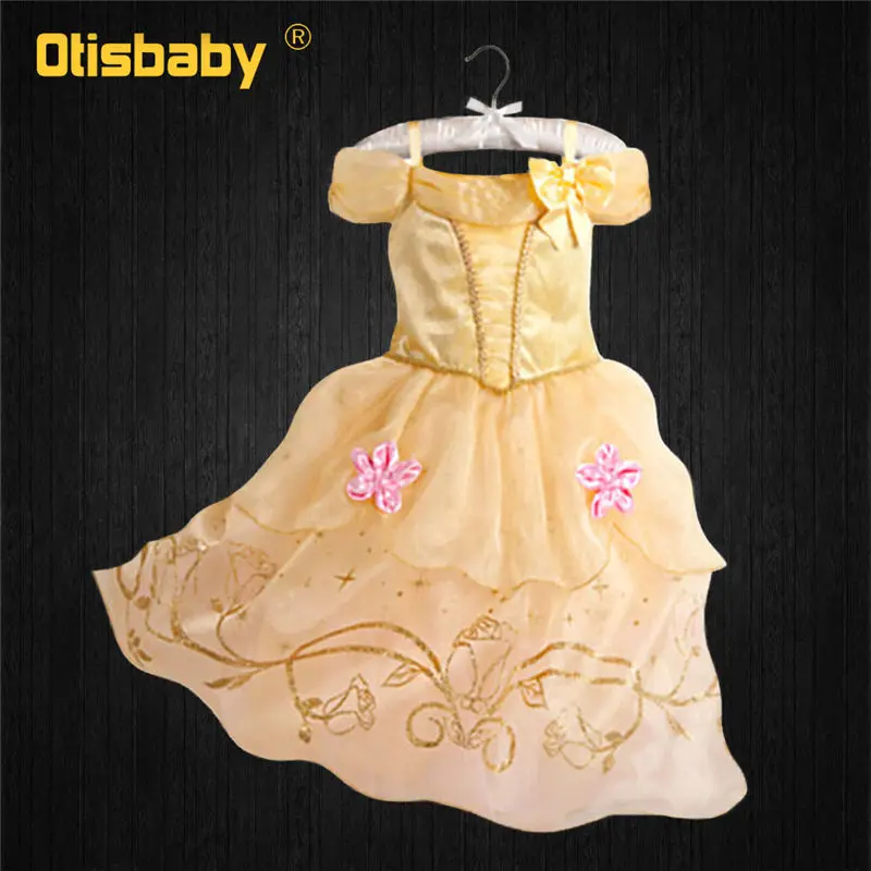 OTISBABY/нарядное платье для девочек в стиле Рапунцель детский летний костюм принцессы для костюмированной вечеринки детская белоснежная Золушка красавица, вечерние платья - Цвет: B7