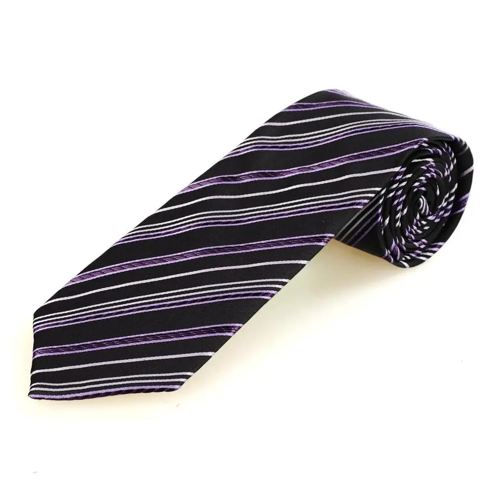 New Striped Purple Black Men's Tie Suit Necktie Wedding Party Holiday Gift # 1058 | Аксессуары для одежды