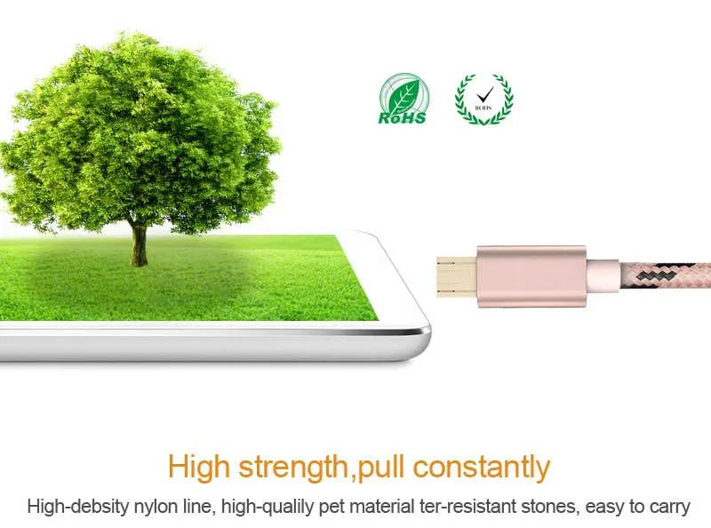 Прочный Плетеный тканевый кабель Micro USB 2A 0,25 см 1 м 2 м 3 м Быстрая зарядка кабели для передачи данных для samsung huawei Xiaom android смартфон