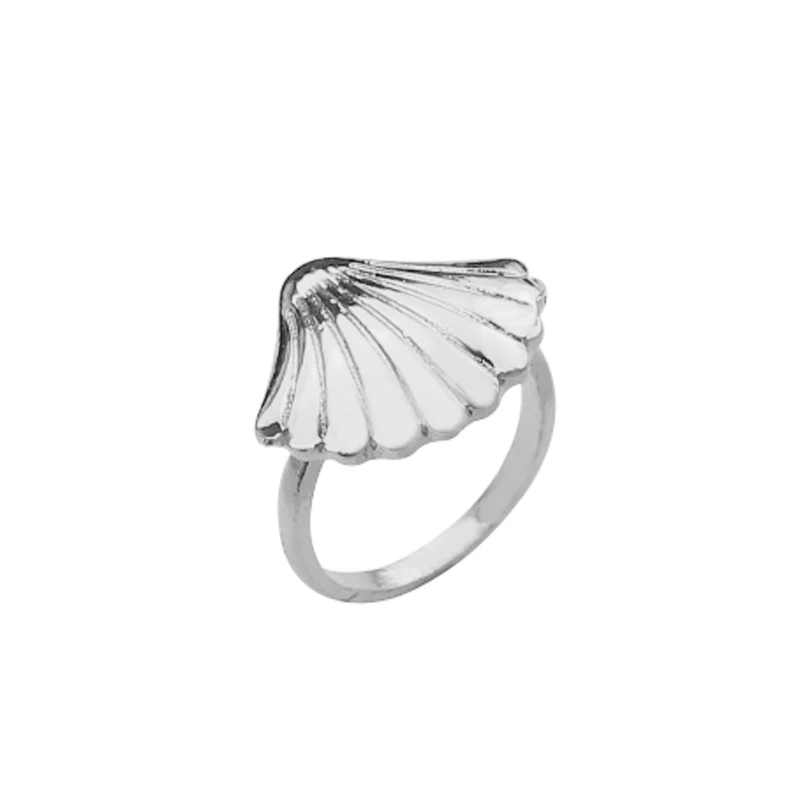 Летнее ювелирное изделие золотого цвета кольцо в виде ракушки восхода солнца