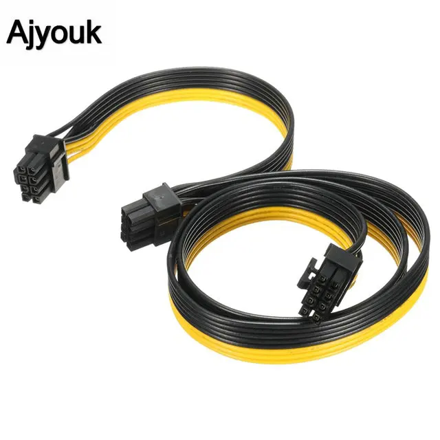 3 шт. 18AWG 8 контактный двойной (6 + 2) Штекерный кабель питания PCI E разветвитель для