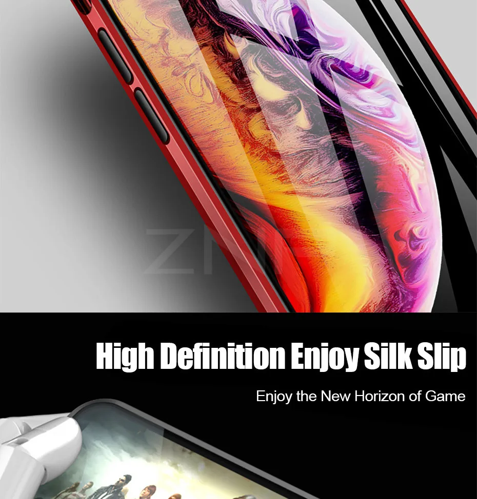 ZNP Магнитный адсорбционный металлический чехол для телефона для iPhone 6 6s 8 7 Plus X двухсторонний стеклянный Магнитный чехол для iPhone X XS Чехлы для MAX XR