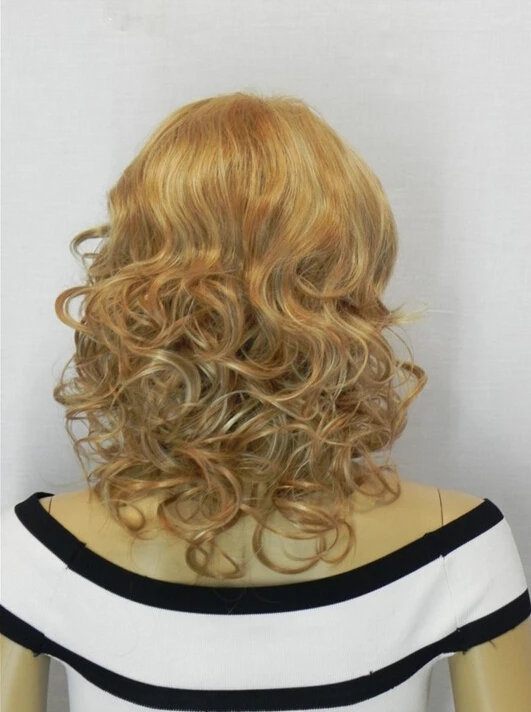DYZ+++507 New Cosplay Short Golden Curly Fashion Wigs women's peruca hair queen wigs |
