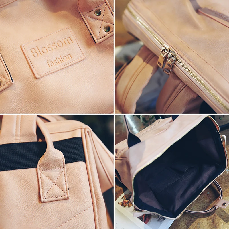 Модная сумка для подгузников мам кожаный водонепроницаемый рюкзак большой - Фото №1