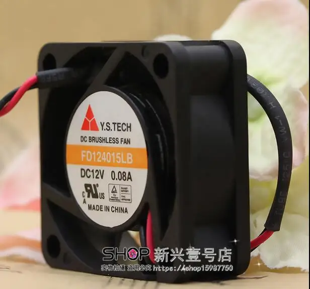 Оригинал. FD124015LB 4015 12 в 4 см 0.08A 40*40*15 мм двухпроводный охлаждающий вентилятор