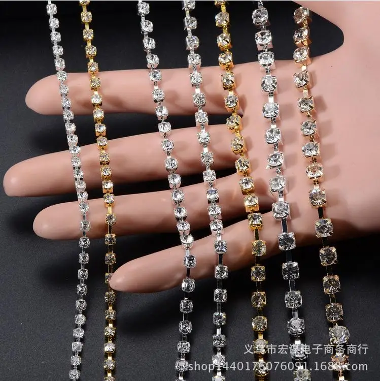 SS6 2 мм золотистого и серебристого цвета AAA Качество кристалл горный хрусталь