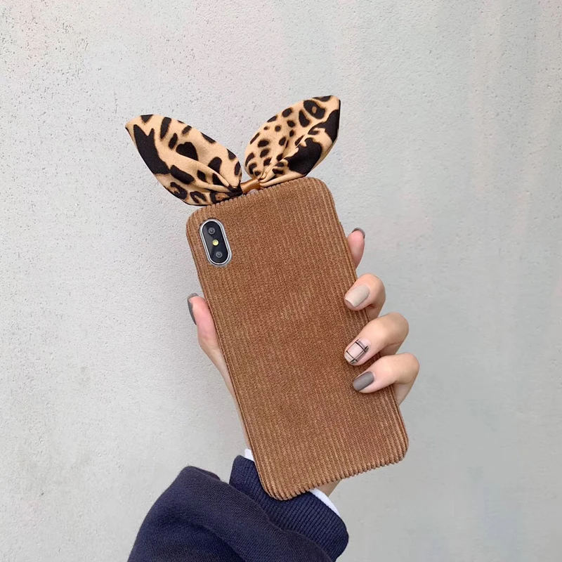 Кроличьи уши чехол для телефона iphone XS XR XS MAX Bunny Вельветовая ткань мягкая задняя крышка для iphone 6 6s plus 7 8 plus