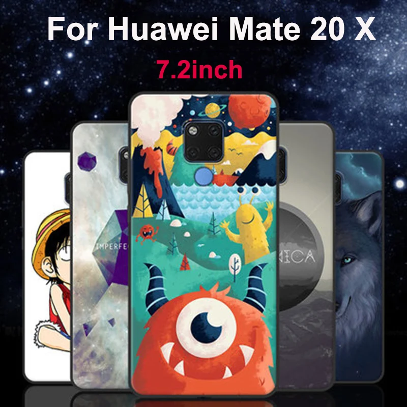 

Чехол для Huawei Mate 20 X, мягкий силиконовый чехол с мультяшным принтом для Huawei Mate20 X, Mate20X EVR-AL00, защитный чехол