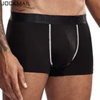 Брендовое сексуальное мужское нижнее белье JOCKMAIL, мужские боксеры, дизайнерские дышащие сетчатые мужские боксеры с объемным мешочком в форме гамака, мужские шорты-боксеры, багажник для геев