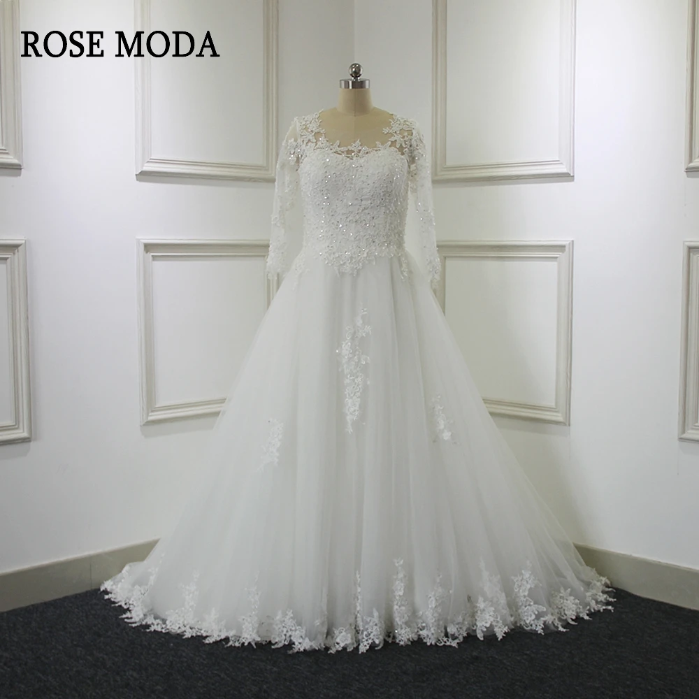 

Розовое Свадебное Платье Moda с длинными рукавами 2018 кружевные свадебные платья со шлейфом на заказ