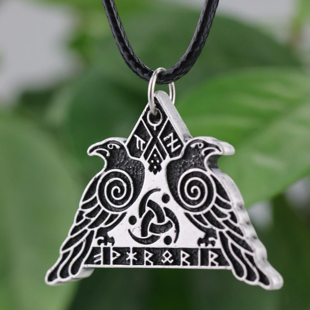 10 шт. скандинавский ворон амулет ожерелье Женская легендарная Руна и один Ворон