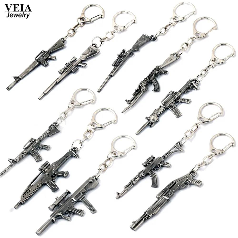 VEIA Jewelry CSGO AK47 M16 брелоки в виде оружия Тритий Металл для лучших друзей 6 см мини