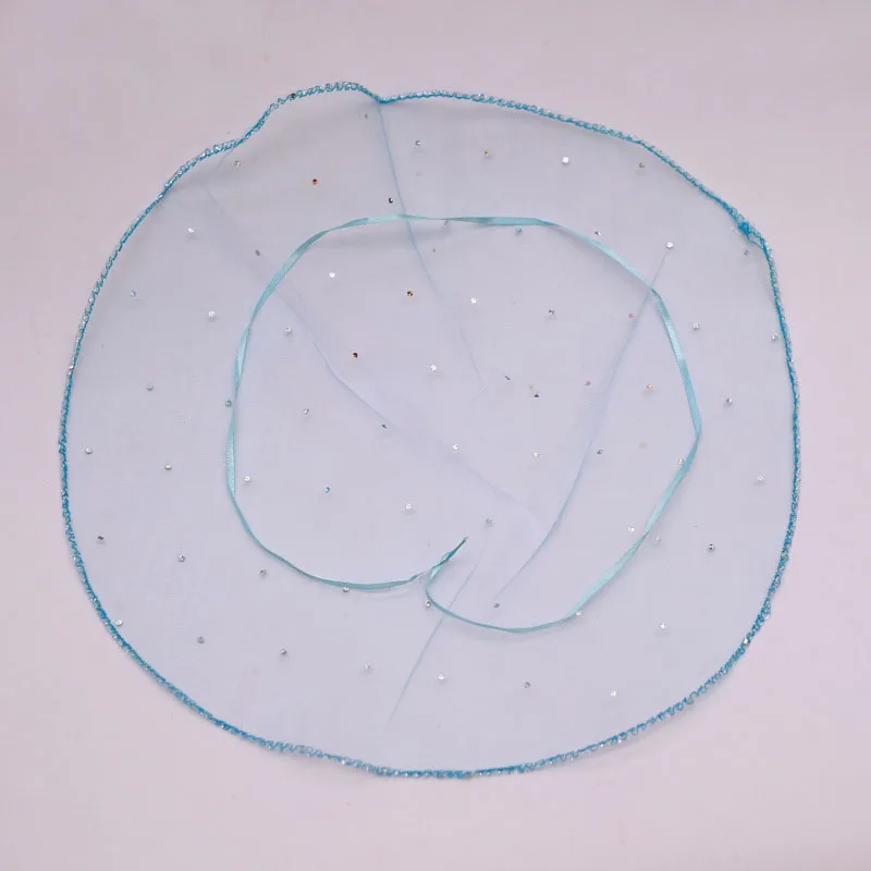 40cm 500pcs Sky Blue Candy Bags For Wedding Round Christmas Organza Bags Gift Packaging Bags Women Drawstring Package Display