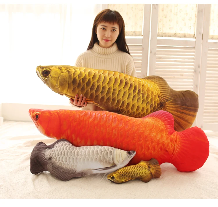Candice guo креативная плюшевая игрушка смешное моделирование золотой Arowana Золотой Дракон рыба Кукла Мягкие подушки для дивана подарок на день рождения 1 шт