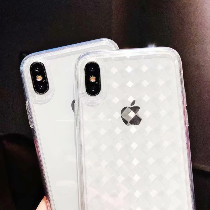 HOTR Glass Transparent Back Case for iphone XS MAX X XR Xs Ultra Slim Thin 6 6s 7 8 plus Independent Key Design |