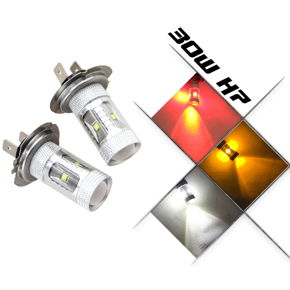 2x30 Вт Cree чипы H7 PX26d светодиодный светильник с проектором для противотуманных фар s 6000K белый автомобильный светильник для парковки