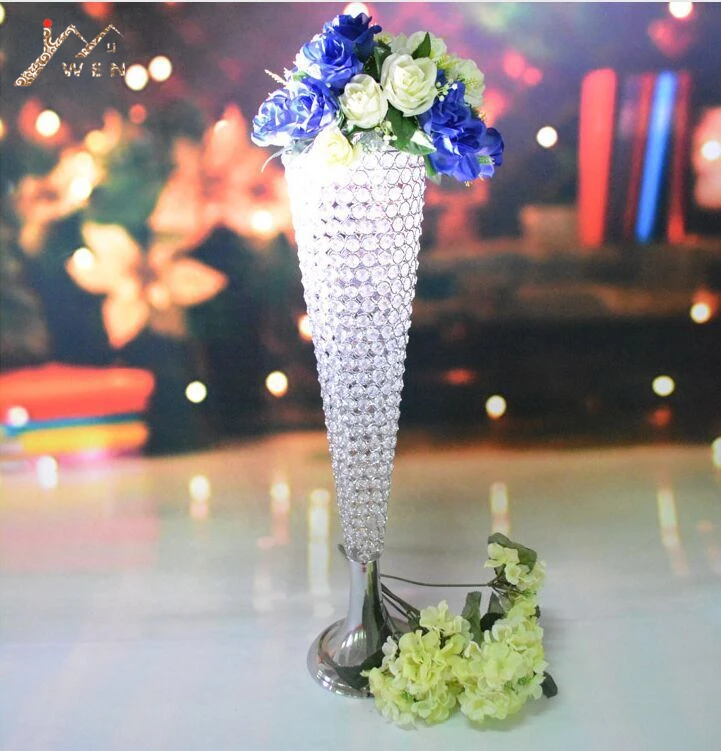 

Free shipping Height 75cm*Diameter 18cm wedding Acrylic Crystal vase wedding Road lead 8 pcs/lot