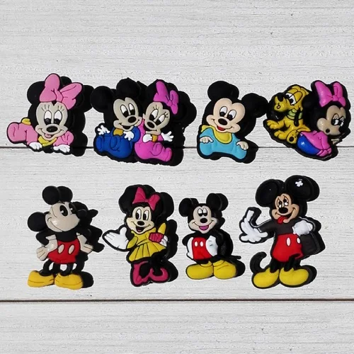 010A mix50pcs 50 шт., милые декоративные пряжки для обуви с Микки Маусом, браслеты, Croc JIBZ, Минни, кнопки для обуви, детский подарок на день рождения - Цвет: 010A mix50pcs