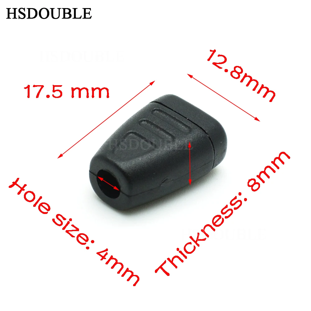 HSDOUBLE застежка-молния зажим застежка-молния Тянет Шнур Веревка концы блокировки черный для Паракорда