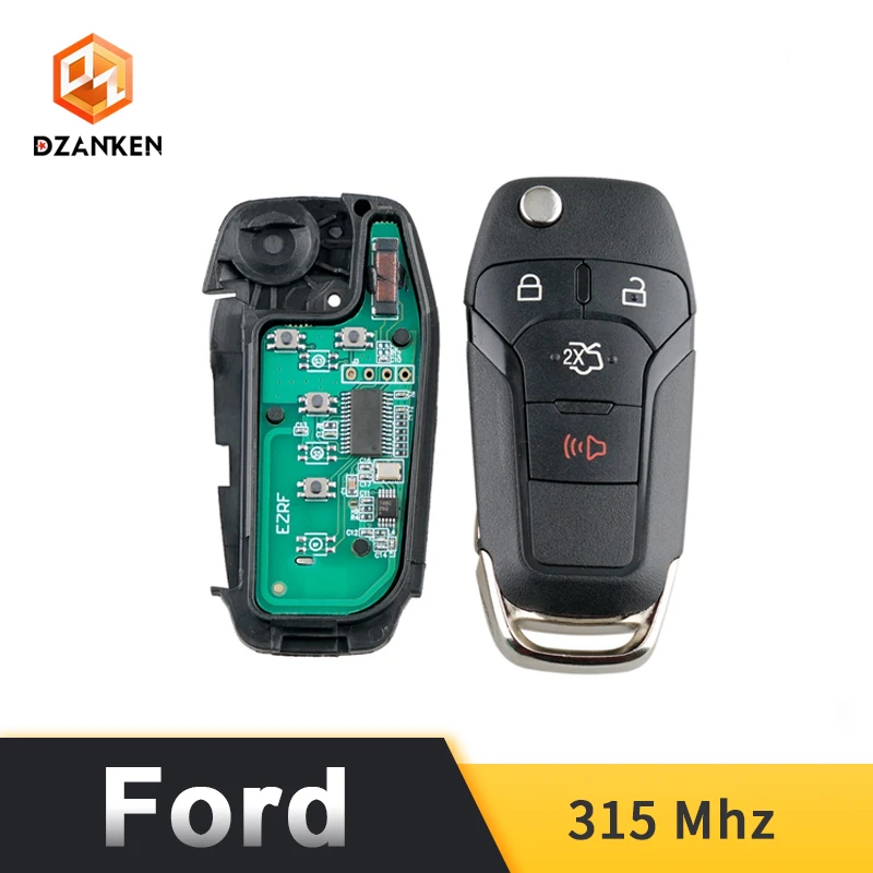 Dzanken 4 кнопки дистанционного ключа автомобиля 315 МГц для 2013 2014 2015 2016 Ford Fusion &