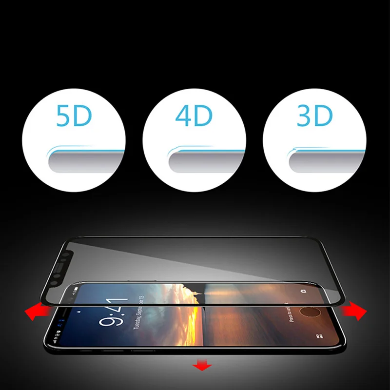 5D Защитное стекло для iphone X XR XS Max полное покрытие Защита экрана iPhone 7 8 6 6S Plus