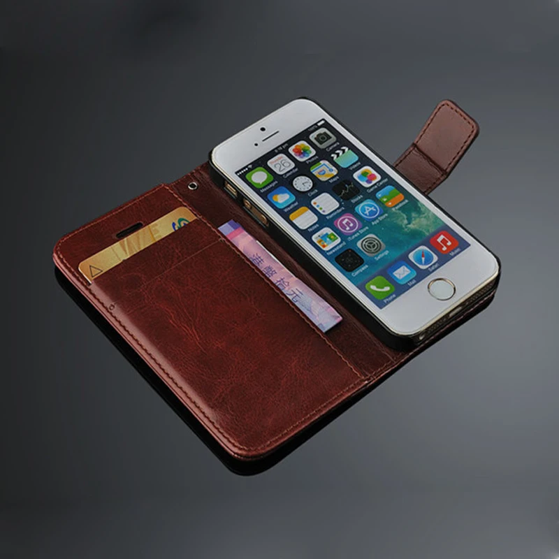 Флип-чехол для iPhone 5 5S чехол 4 4S 6 S PLUS 7 8 X s кожаный бумажник магнитная защита карт